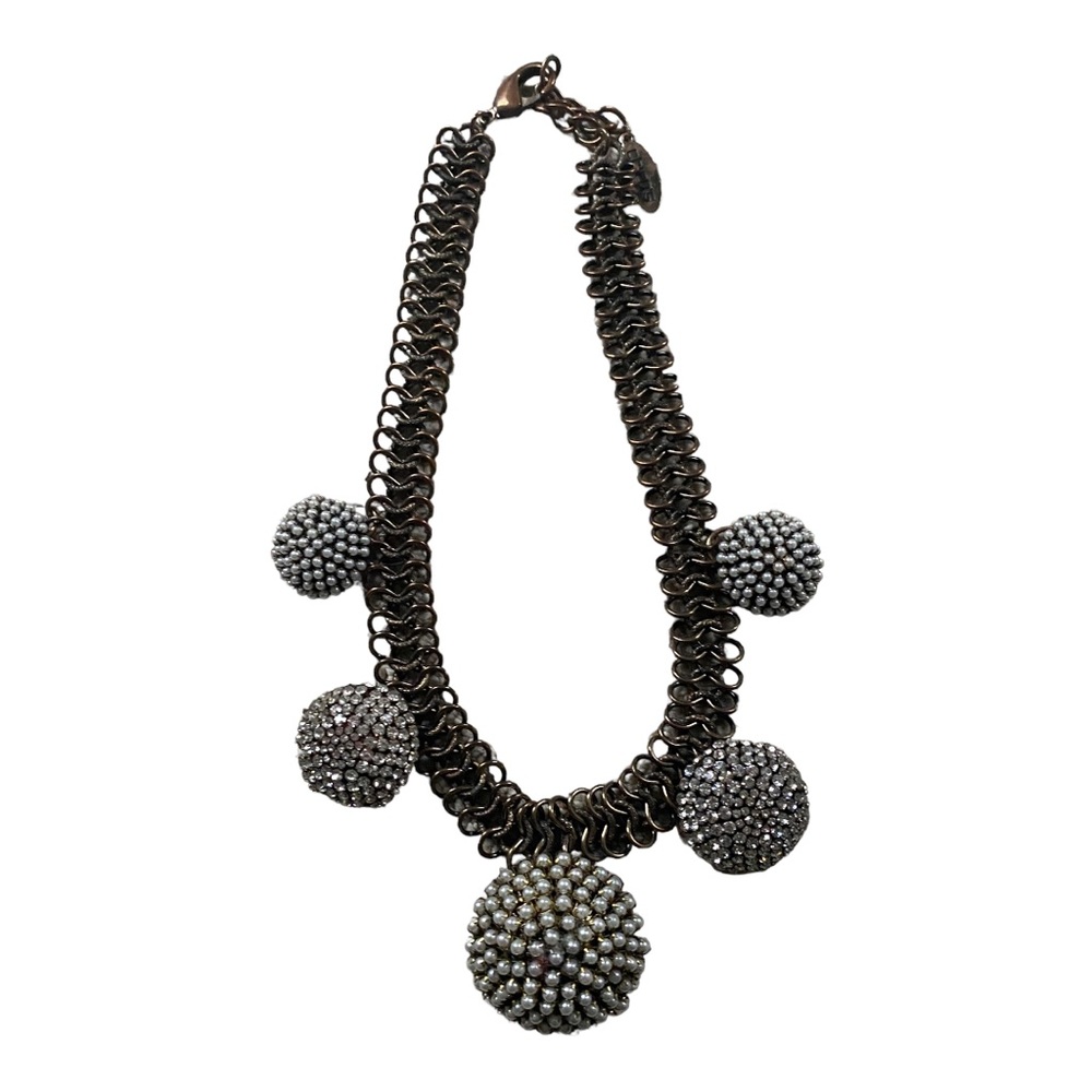 Chico’s brass colored pearl and rhinestone clusters